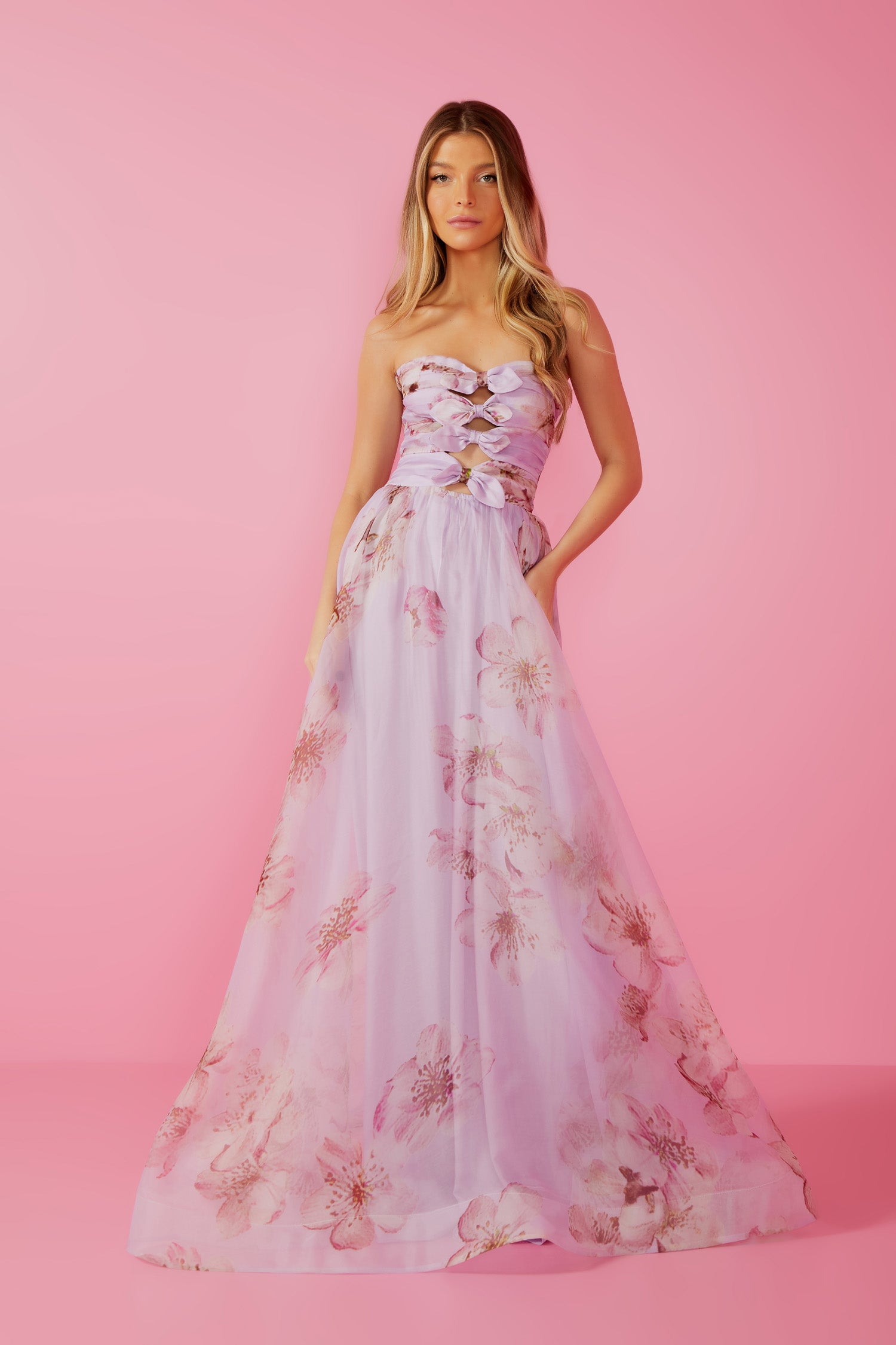 FABULOUS AGILITÀ - Vestido Longo Luna Estampa Flor Lavanda