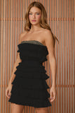 FABULOUS AGILITÀ - Vestido Curto Isabela Babados Preto