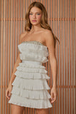 FABULOUS AGILITÀ - Vestido Curto Isabela Babados OFF White