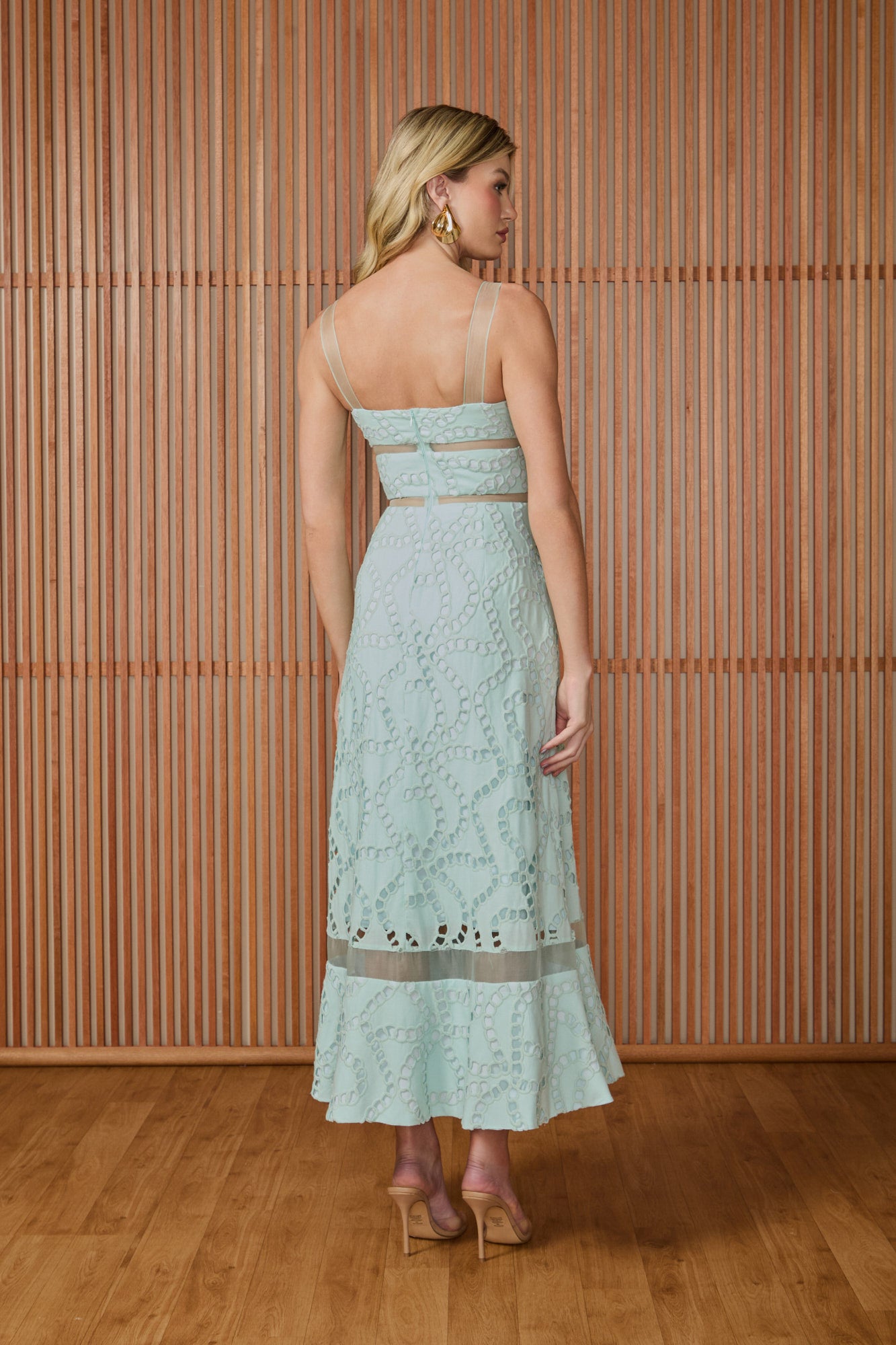 FABULOUS AGILITÀ - Vestido Mídi Lola Interferência Organza Menta