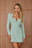 FABULOUS AGILITÀ - Vestido Curto Laís Manga Longa Mint Verde Menta