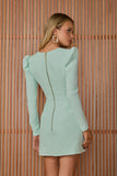 FABULOUS AGILITÀ - Vestido Curto Laís Manga Longa Mint Verde Menta