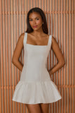 FABULOUS AGILITÀ - Vestido Curto Iza Decote Quadrado OFF White