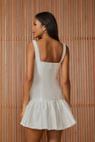 FABULOUS AGILITÀ - Vestido Curto Iza Decote Quadrado OFF White