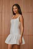 FABULOUS AGILITÀ - Vestido Curto Iza Decote Quadrado OFF White