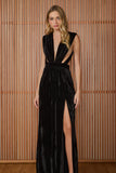 FABULOUS AGILITÀ - Vestido Longo Madson Fenda Preto