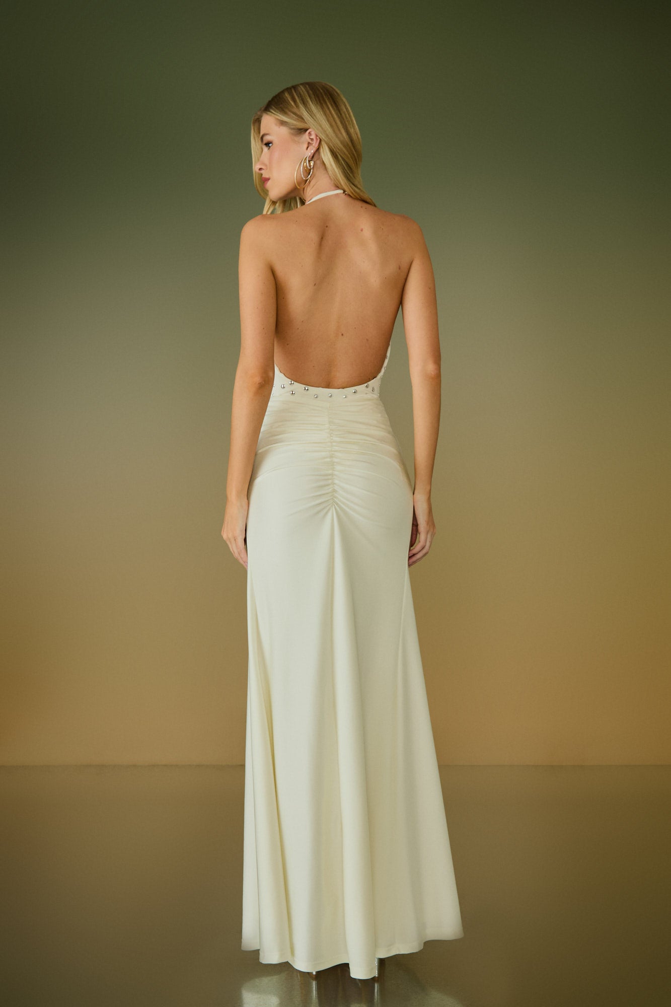 AGILITÀ - Saia Longa Cristal Drapeado Perola