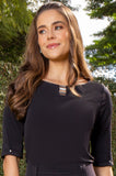 ONE UP - Blusa Crepe Black Com Tubetes Cristais