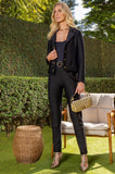 ONE UP - Calça Herve Black Fivela Trança Gold
