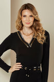 ONE UP - Blusa Decote Gold Silver Preto
