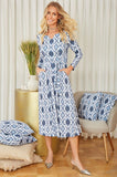 ONE UP - Vestido Marrakesh Azul Estampado