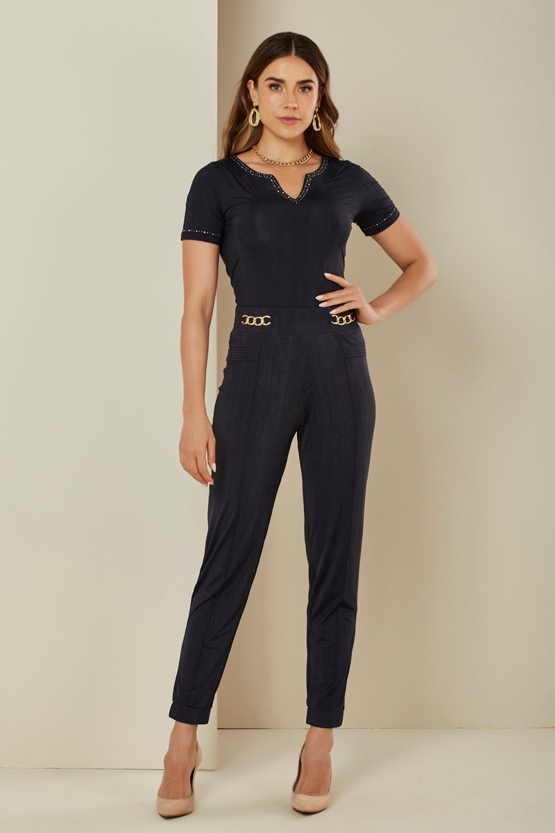 ONE UP - Calça Fluity Dark Jeans Preto