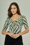 ONE UP - Blusa Lucie Verde Estampado