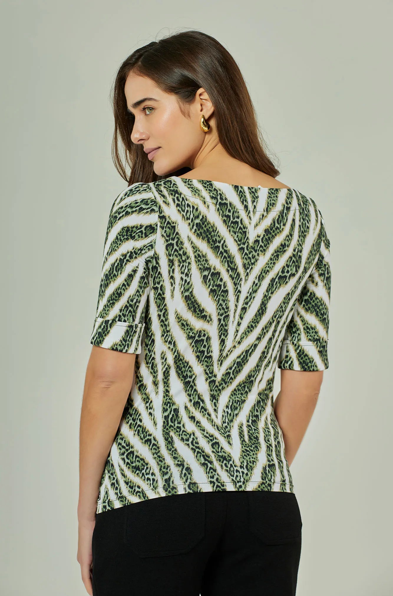 ONE UP - Blusa Lucie Verde Estampado