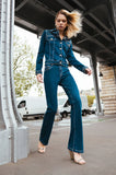 ONE UP - Calça Jeans Blue Matelasse Marinho