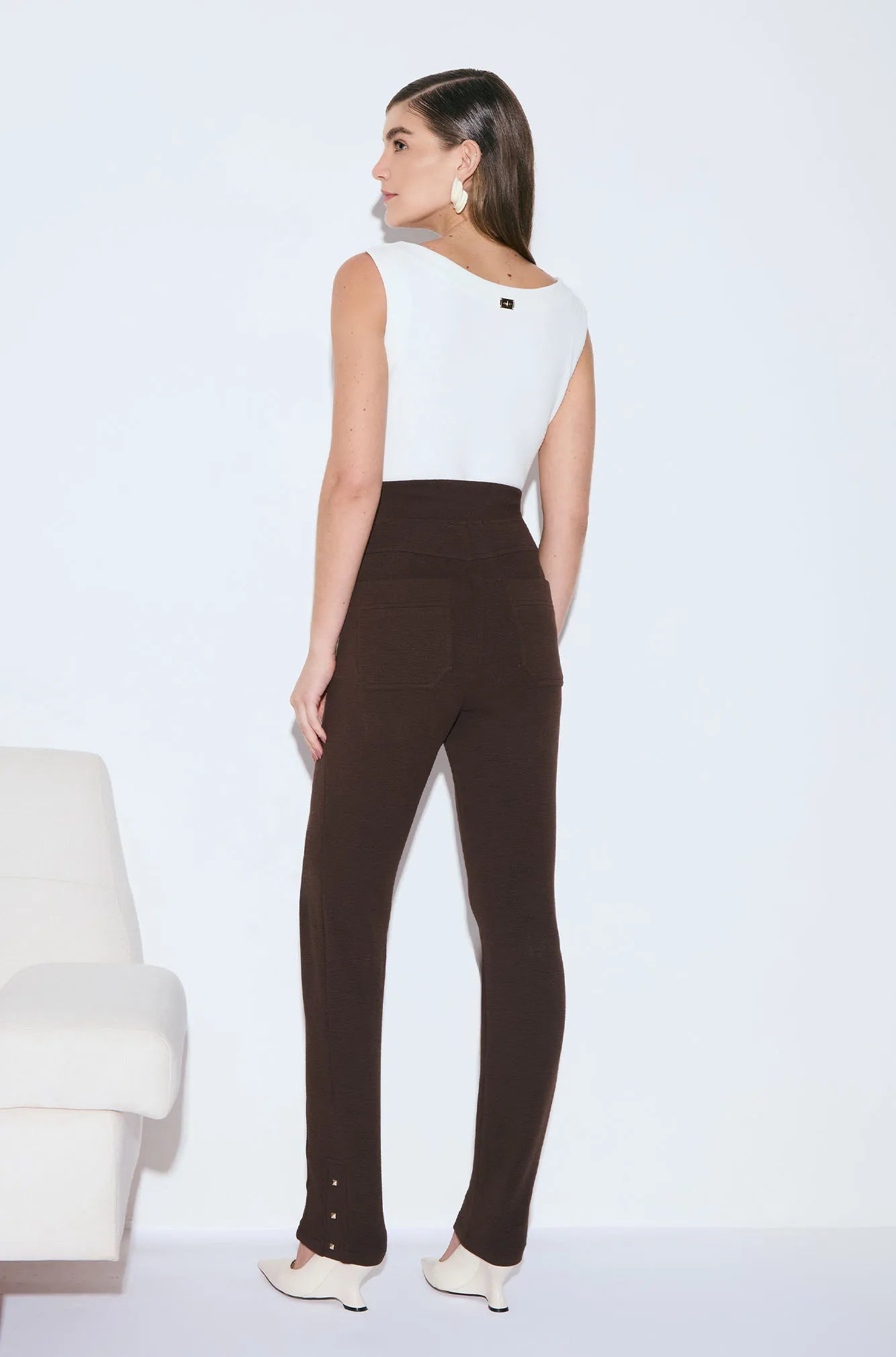 ONE UP - Calça Paris Brown Spikes Marrom