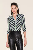 ONE UP - Camisa Lis Verde Estampado