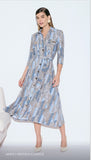 ONE UP - Vestido Clarice Azul Estampado