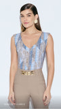 ONE UP - Top Clarice Azul Estampado