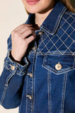 ONE UP - Jaqueta Jeans Blue Matelasse Marinho