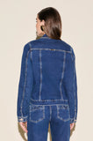 ONE UP - Jaqueta Jeans Blue Matelasse Marinho