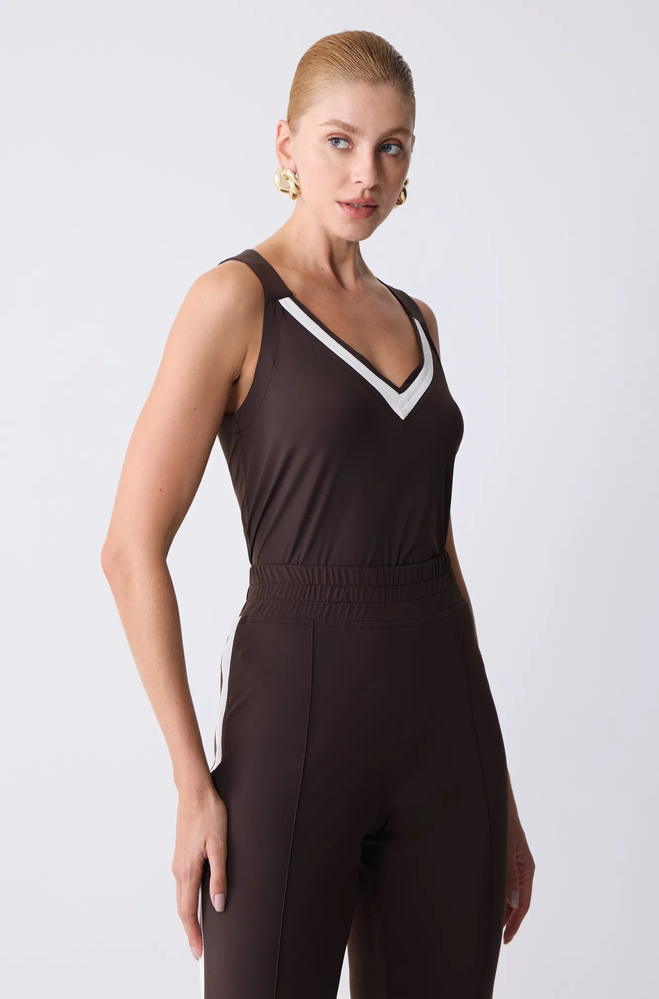 ONE UP - Top Brown C/ OFF Brown