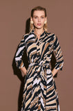 ONE UP - Vestido Chemise Giselle Bege Estampado