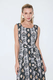 ONE UP - Vestido Cosette Bege Estampado
