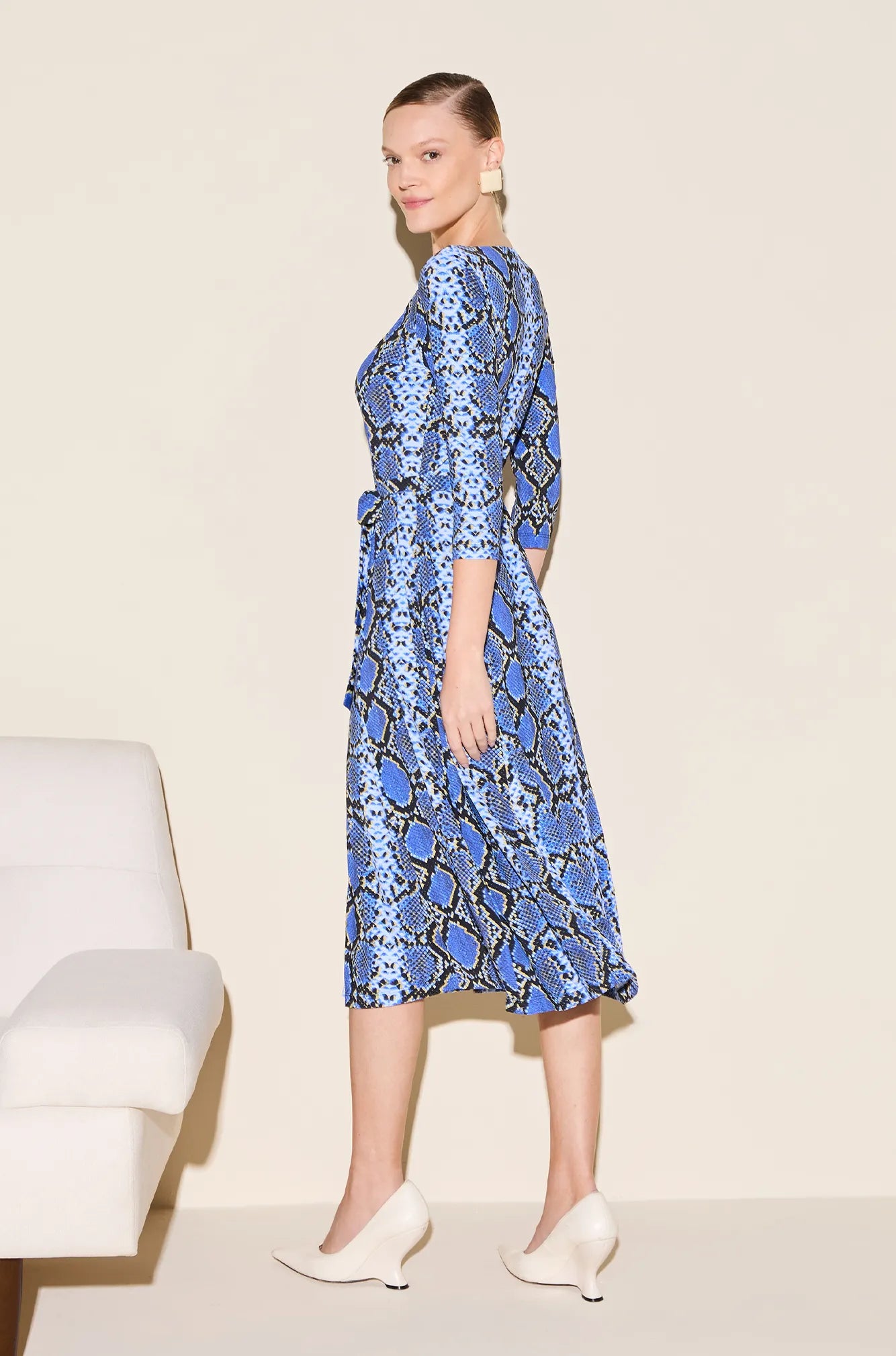 ONE UP - Vestido Grotte Azul Estampado
