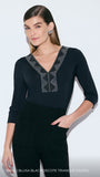 ONE UP - Blusa Black Decote Triangle Cristal Preto
