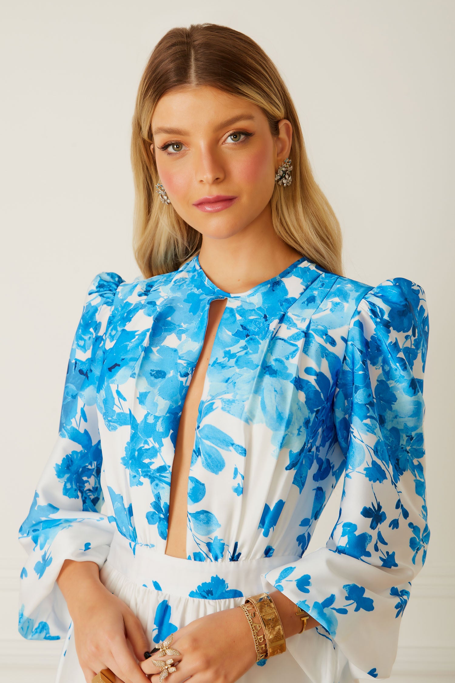 FABULOUS AGILITÀ - Vestido Midi Francisca Blue Flower - Inverno 22