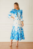 FABULOUS AGILITÀ - Vestido Midi Francisca Blue Flower - Inverno 22