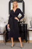 ONE UP - Vestido Crepe Preto Black Nó