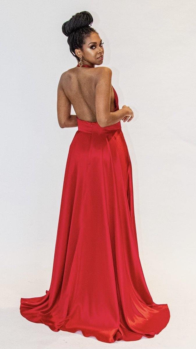 Vestido Frente Única Saia Sobreposição Vermelha by Jovani - Ana Vargas