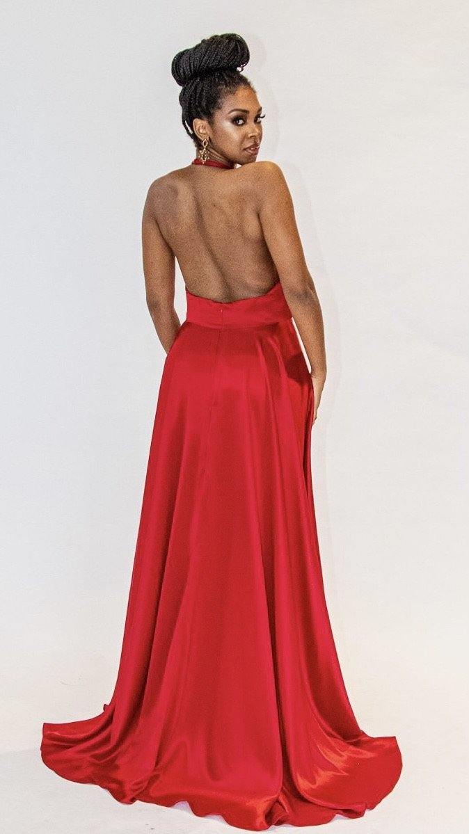 Vestido Frente Única Saia Sobreposição Vermelha by Jovani - Ana Vargas