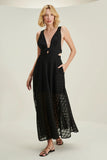 ALPHORRIA - Vestido Midi Gode Com Elástico Preto