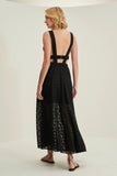 ALPHORRIA - Vestido Midi Gode Com Elástico Preto