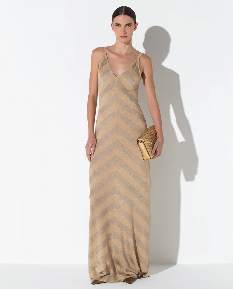 LAFORT - Vestido Longo Dourado Agne