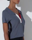 LAFORT - Blusa Gola Polo Charlotte Cinza Mistic