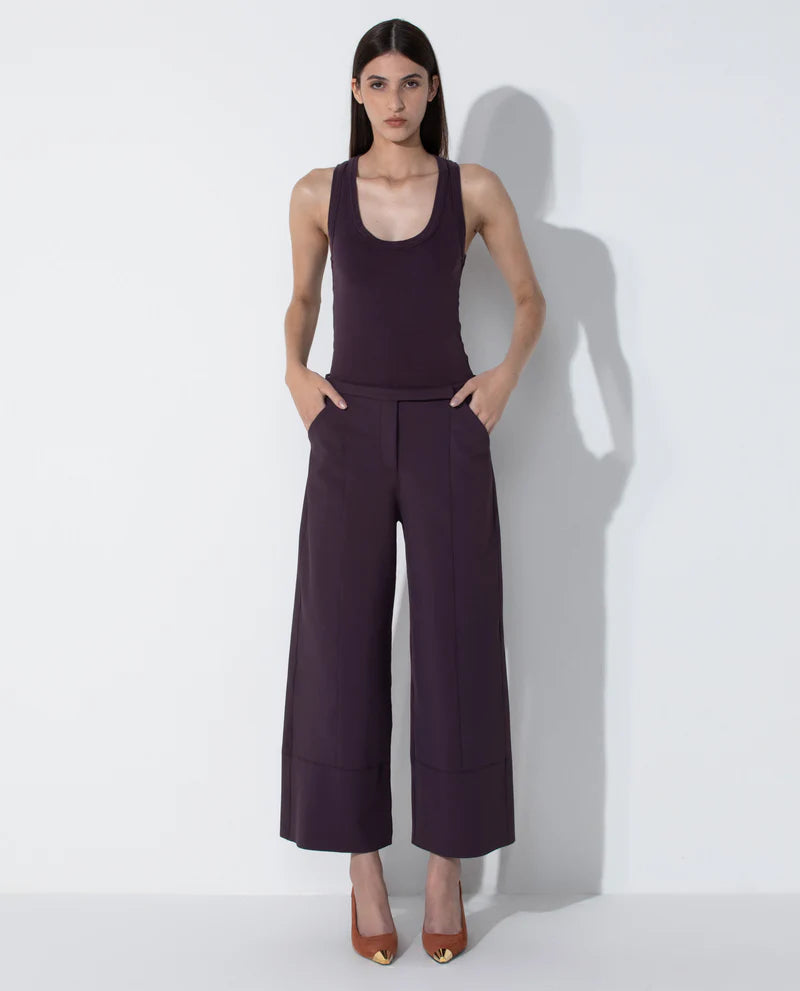 LAFORT - Calça Pantacourt Milena Roxo Tinto