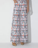 LAFORT - Calça Pantalona  Kim Gráfico Contemporâneo OFF White