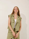 PINK POA - Colete Tina Twill Bari Verde