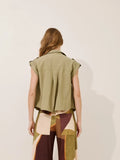 PINK POA - Colete Tina Twill Bari Verde
