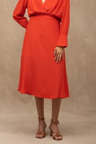 MADRE REINA - Saia Amanda Mr Seda Vermelho Tomate