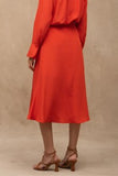 MADRE REINA - Saia Amanda Mr Seda Vermelho Tomate