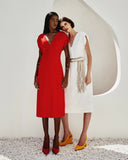 LAFORT - Vestido Midi Doris Vermelho Cassino