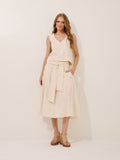 PINK POA - Saia Carol Nilo Jacquard Bege