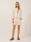 PINK POA - Shorts Leila Nilo Jacquard Bege