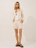 PINK POA - Shorts Leila Nilo Jacquard Bege