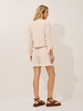 PINK POA - Shorts Leila Nilo Jacquard Bege